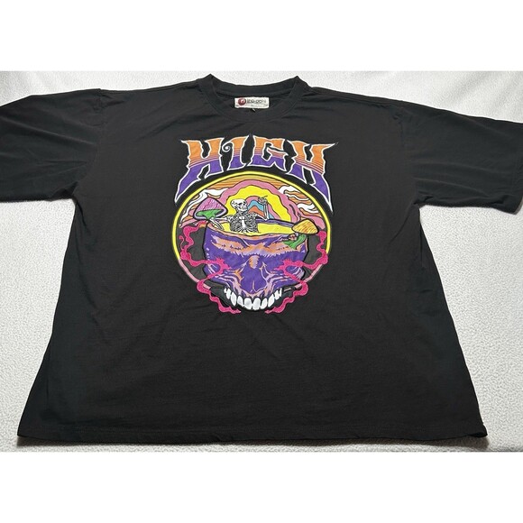 Iro Ochi High Black Shirt Mens 3XL Live Is A Drug Forever Means Nothing Mushroom - Picture 1 of 9
